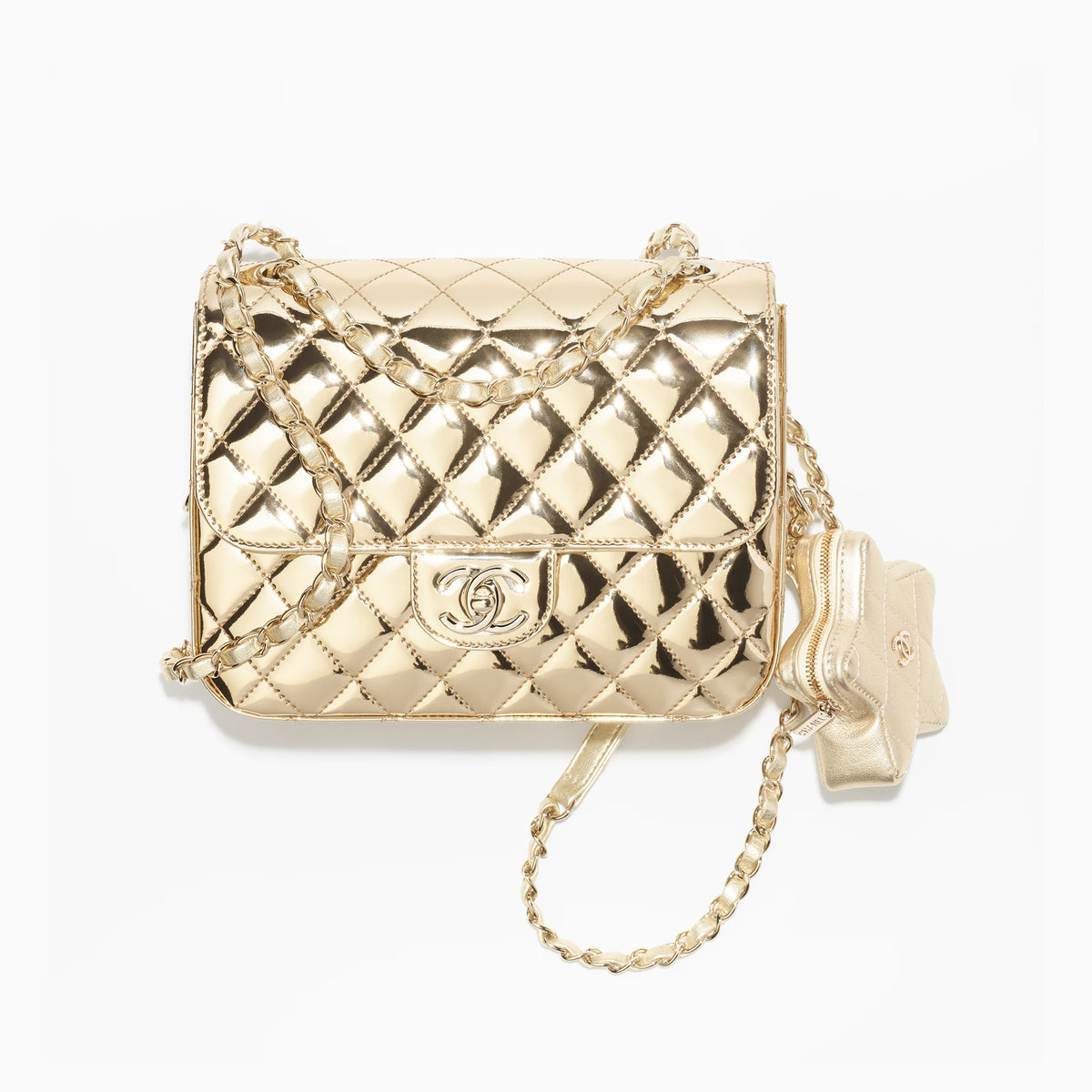 Chanel Ladies Chain Leather Backpack Star Coin Purse Handbag Bag Bags #97572