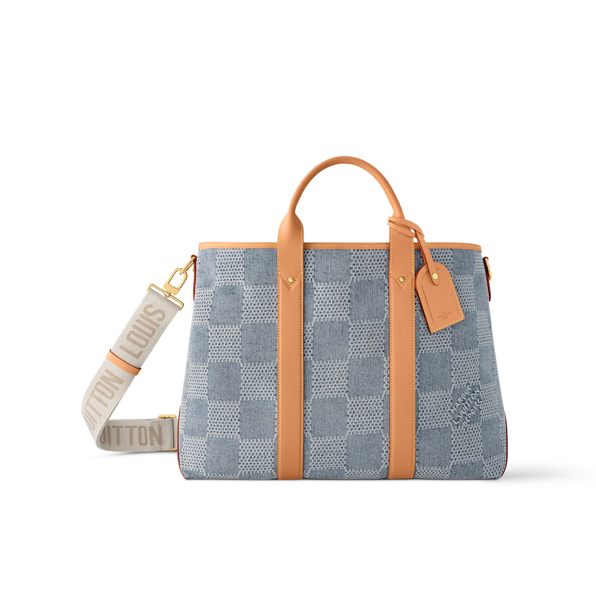 Louis Vuitton Weekend Tote Men's And Women's Solid Colour Detachable Adjustable Shoulder Strap Checkerboard Checkerboard Printing Denim Shoulder Handbag Tote Bag Bags #76851