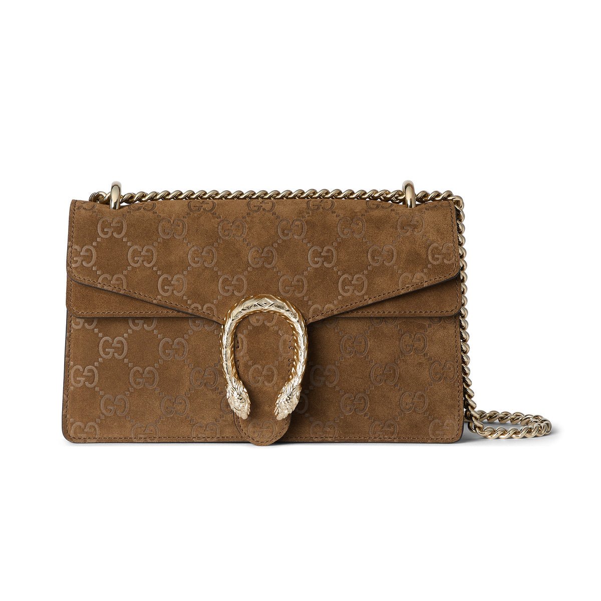 Gucci Dionysus Women's Sliding Chain Tiger Head Lock Clasp Solid Color Suede Crossbody Shoulder Bag Bags #74691