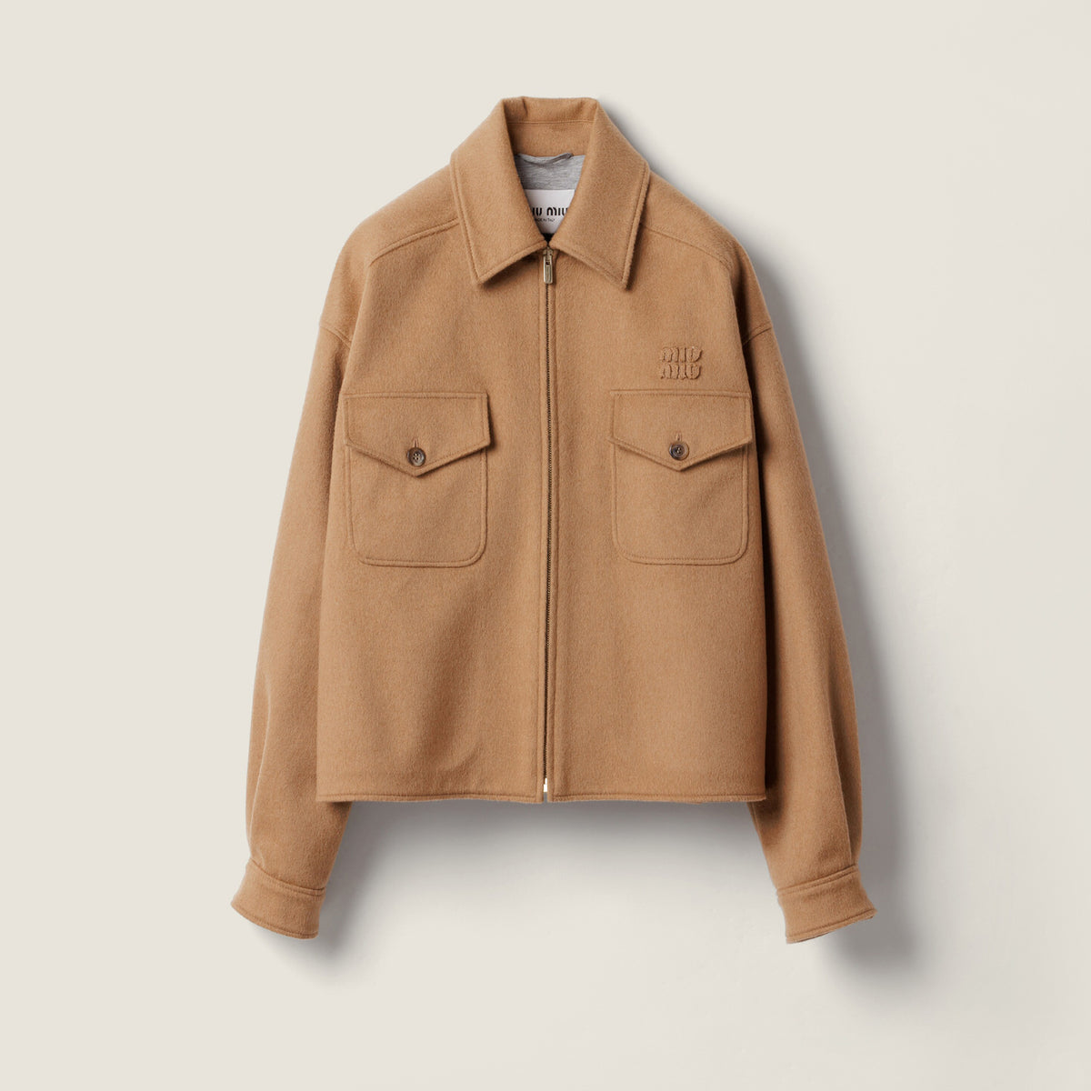 MiuMiu Women's Spring/Fall Fashion Classic Lapel Zipper Logo Short Jacket #79246