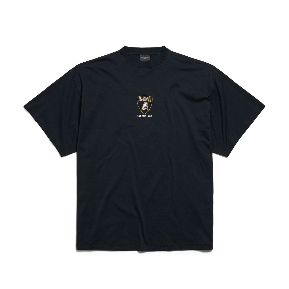 Balenciaga Lamborghini Men's Summer Solid Color Car Logo Print Round Neck Cotton Short Sleeve T-Shirt #77612