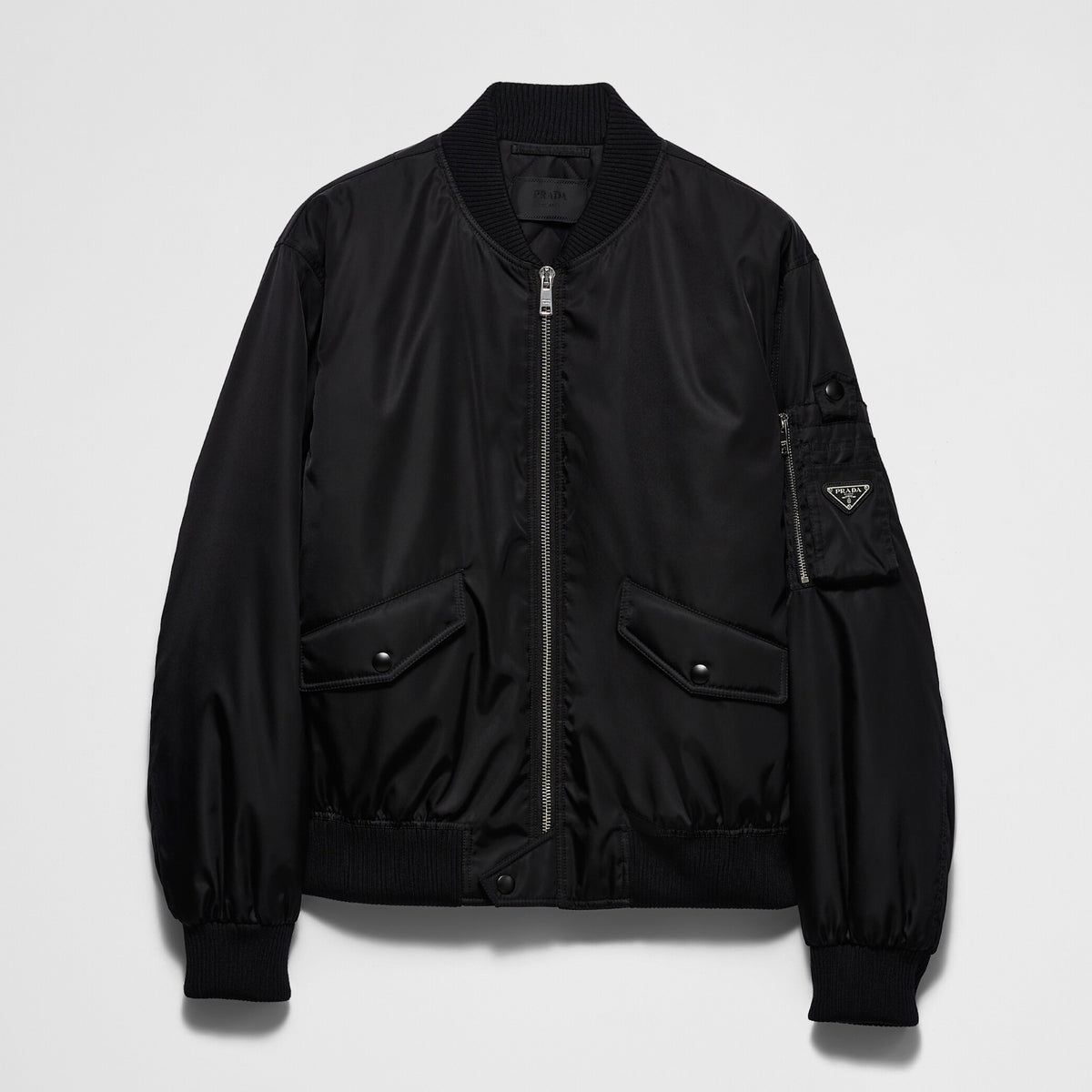 Prada Men's Fall And Winter Recycled Nylon Fabric Zipper Long Sleeve Jacket #75271