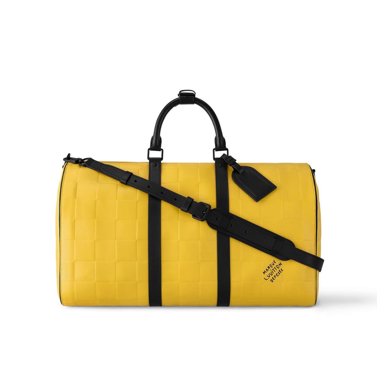 Louis Vuitton Keepall Bandouli¨¨re 50 Logo Print Leather Tote Travel Bag Bags #99584