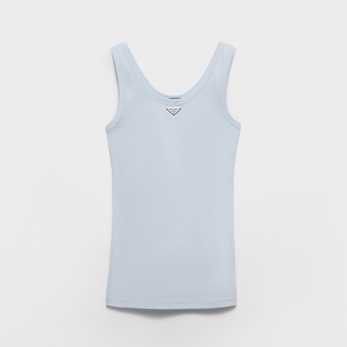 Prada Women's Summer Solid Color Metal Triangle Logo Logo Cotton Camisole Tank Top #76588