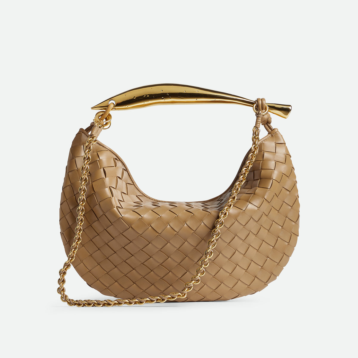Bottega Veneta Sardine Chain Women's Solid Color Intrecciato Woven Sheep Leather Tote Shoulder Crossbody Bag Bags #72141