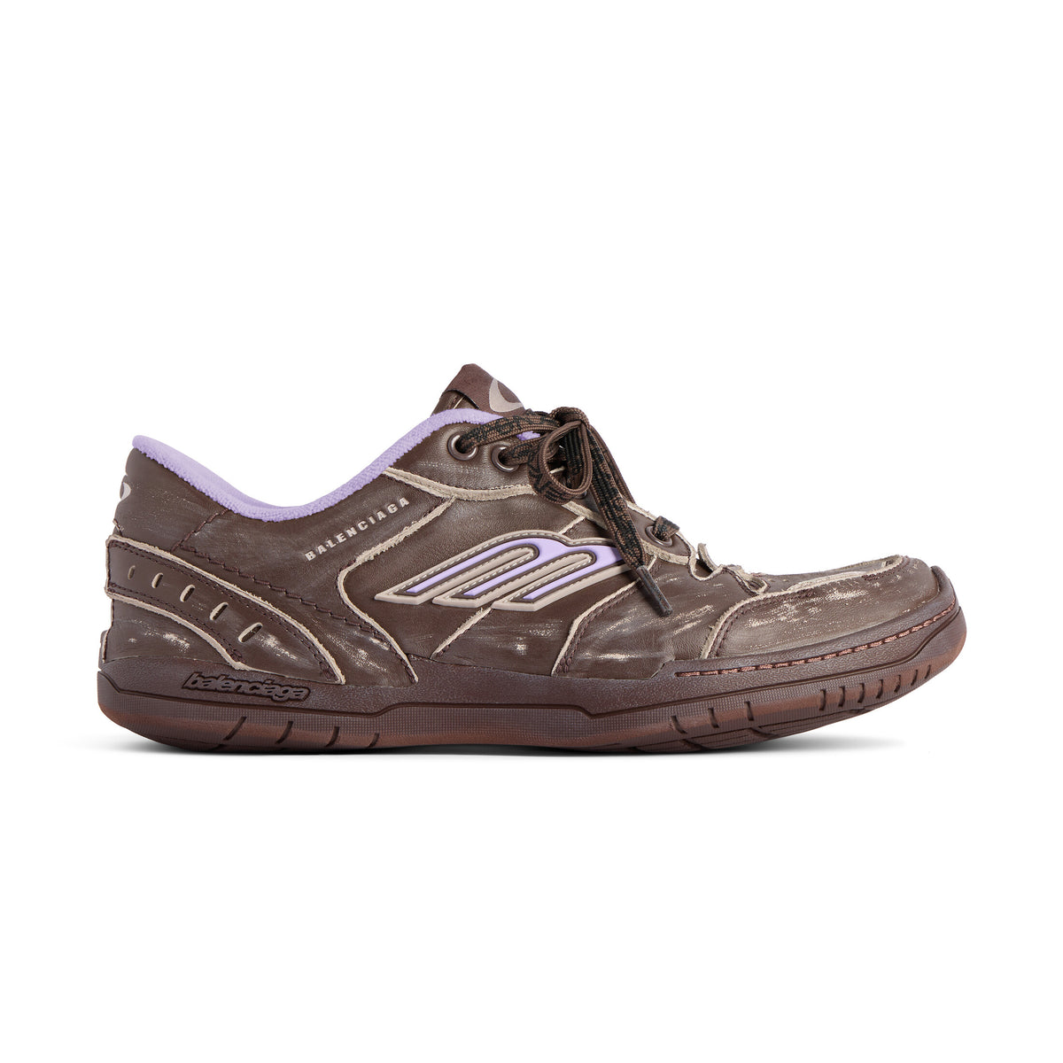 Balenciaga Hamptons Worn-Out Men's and Women's Solid Color Cowhide Leather and Polyester Low-Top Lace-Up Sneakers Shoes #77776