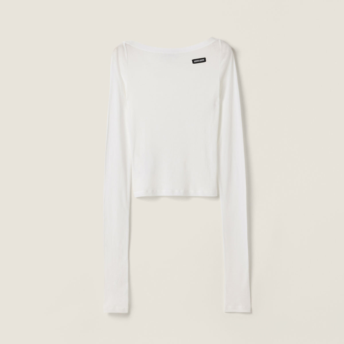 MiuMiu Women's Summer Solid Color Cotton Round Neck Lightweight Long Sleeve T-Shirt #77736