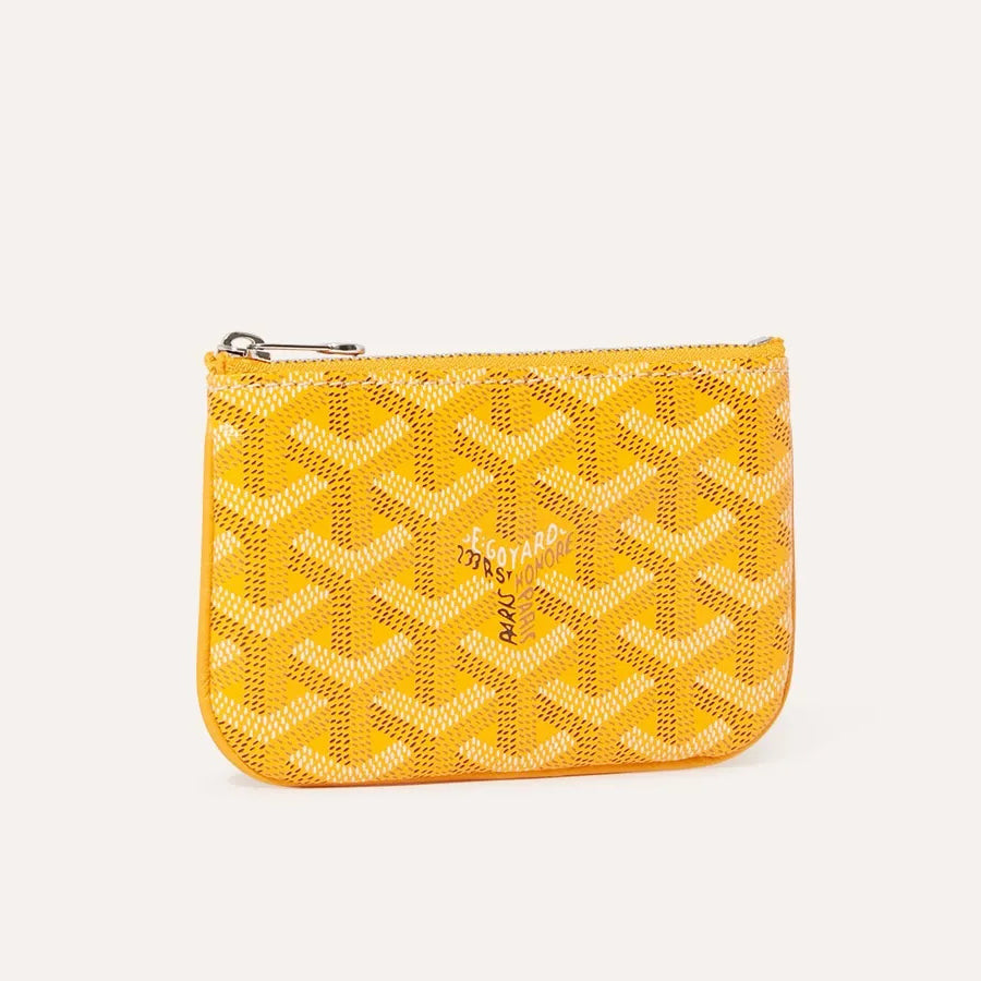 GOYARD Men's and Women's Old Flower Satisfaction Zipper Closure Canvas Puzzle Calfskin Keychain Wallet Bag Bags #72836