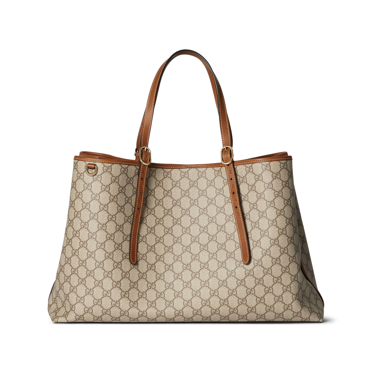 Gucci Emblem Women's Solid Color Logo Printed Magnetic Clasp Closure Leather Coated Fabric Shopping Bag Shoulder Bags #74595