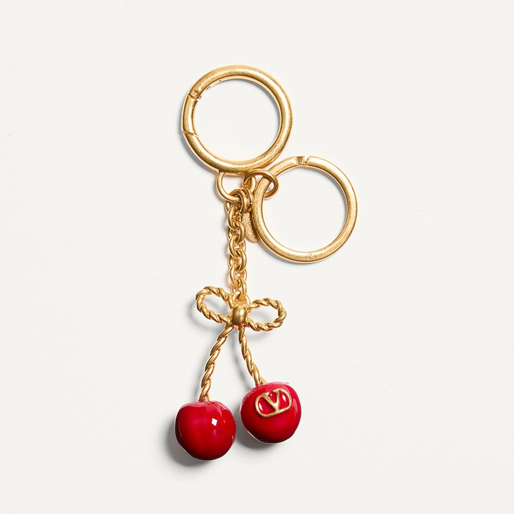 Valentino CHEZ Women's Metal And Enamel Cherry Shaped Bag Charm And KeyRing Accessories #77773