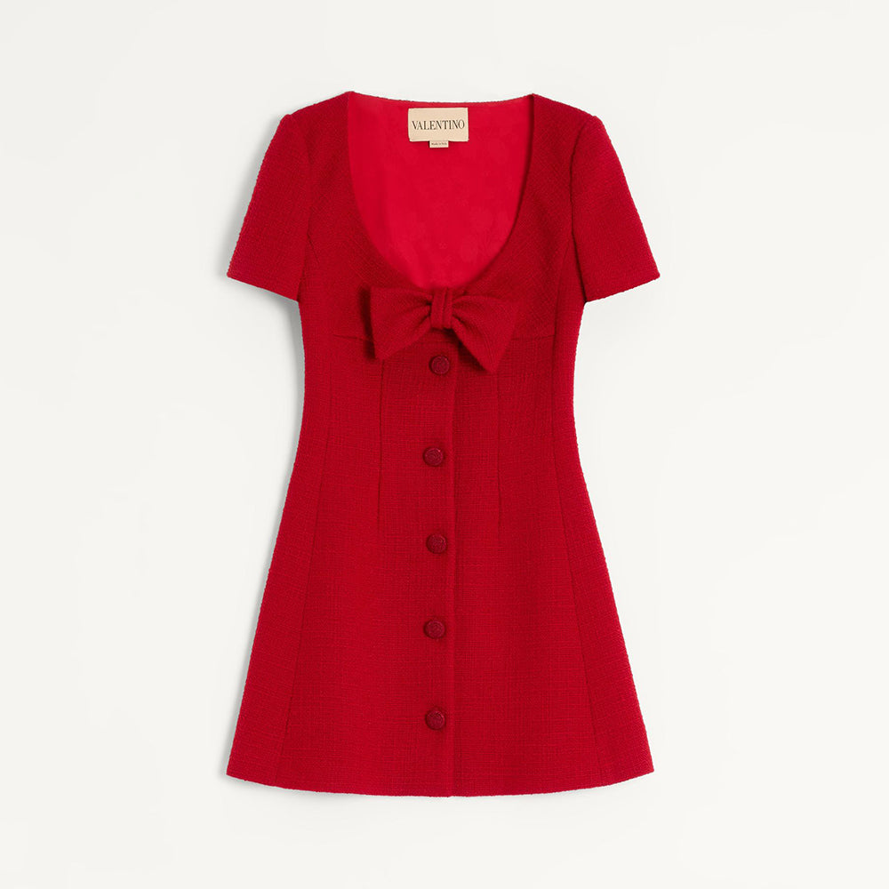 Valentino Women's  Short Dress In Plain Wool Tweed #333495
