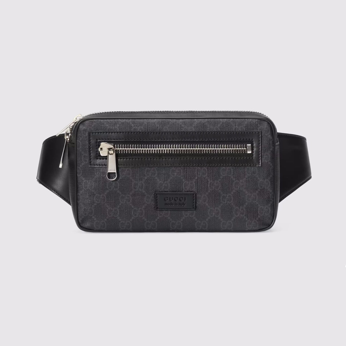 Gucci Black Cowhide Splicing Waist Bag #56336