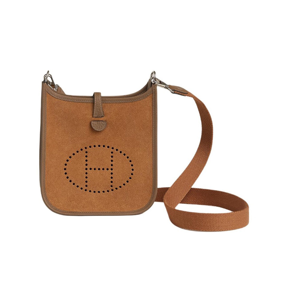 Hermes Women's Evelyne 16 Brown Grizzly Calfskin Quilted Clemence Calfskin Crossbody Shoulder Bag Bags #98173