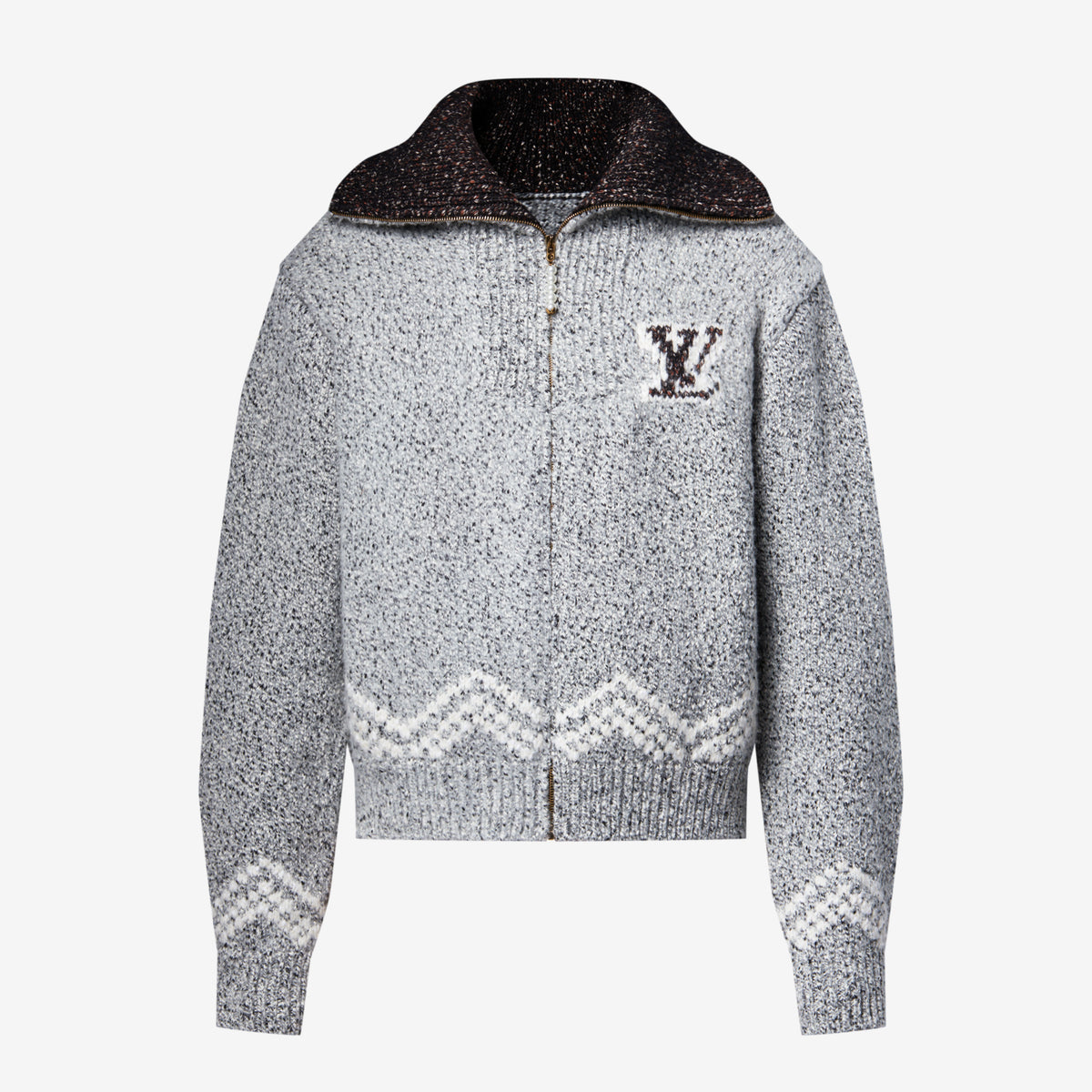 Louis Vuitton Men's & Women's Fall/Winter Fashion Casual Zipper Collar Knit Waist-cinched Sweater Jacket #78668
