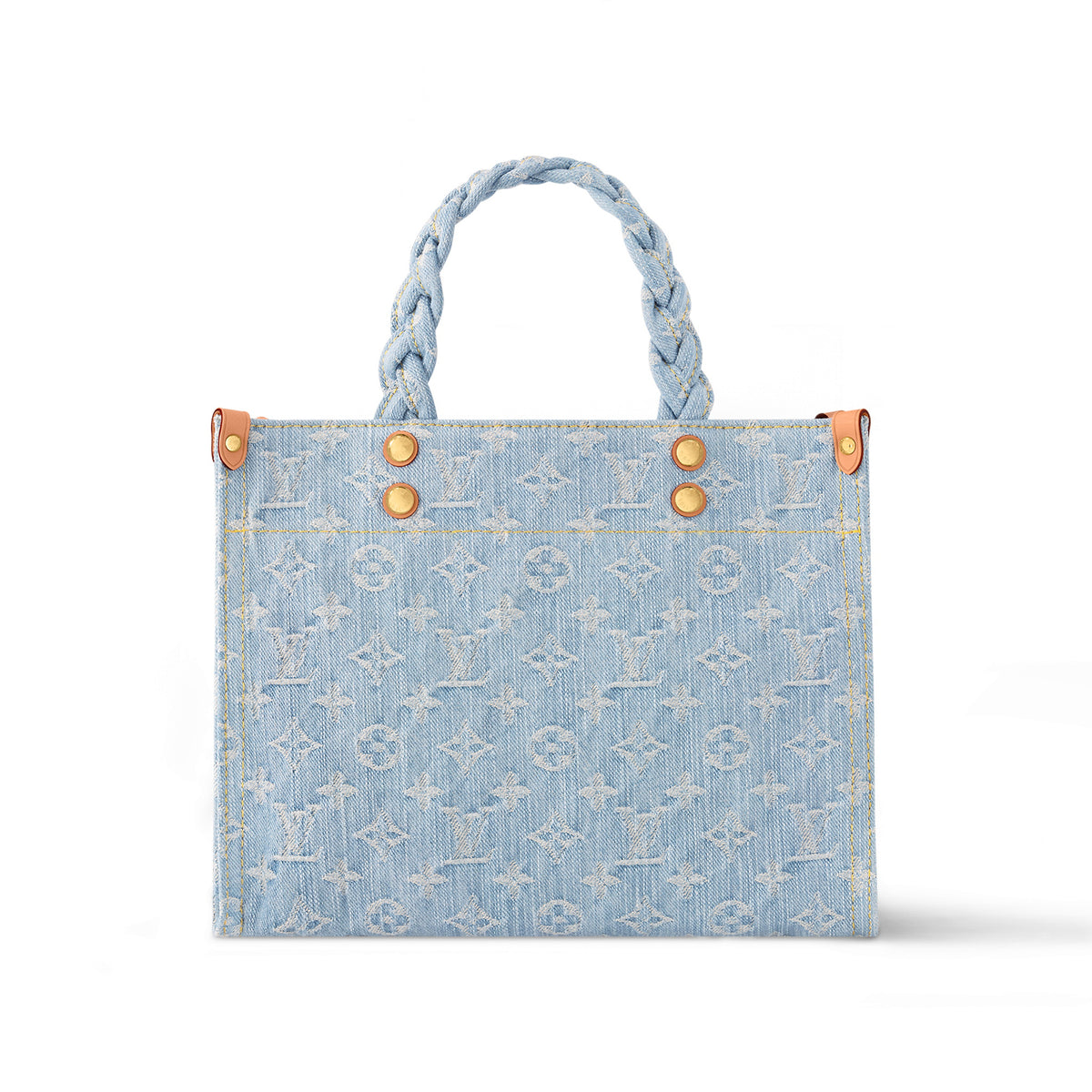 Louis Vuitton Let Go Women's Blue Letter Logo Denim Shopper Tote Bag Handbag Bags #72166