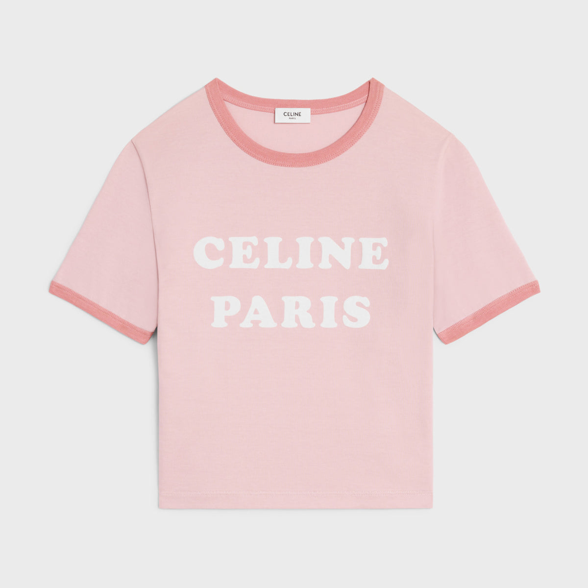 Celine Women's Summer Logo Letter Print Round Neck Cotton Short Sleeve T-Shirt #74774