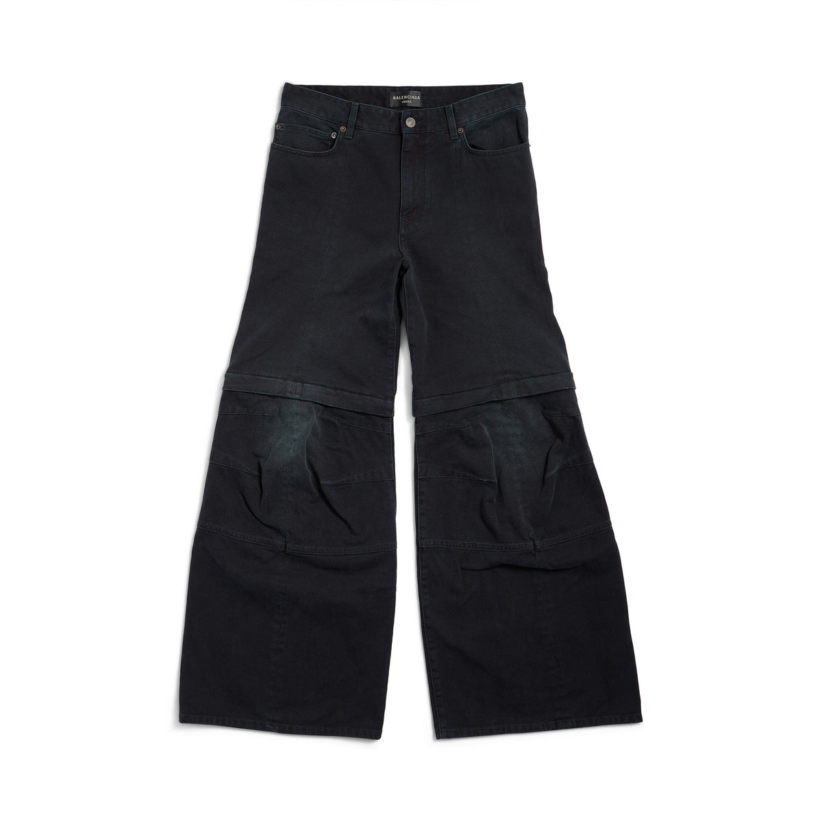Balenciaga Cargo Flared Pants Women's Men's Spring And Autumn Removable Shorts  Black Do Old Knee Design High Street Trend Wide Leg Trousers Ngvp #1619