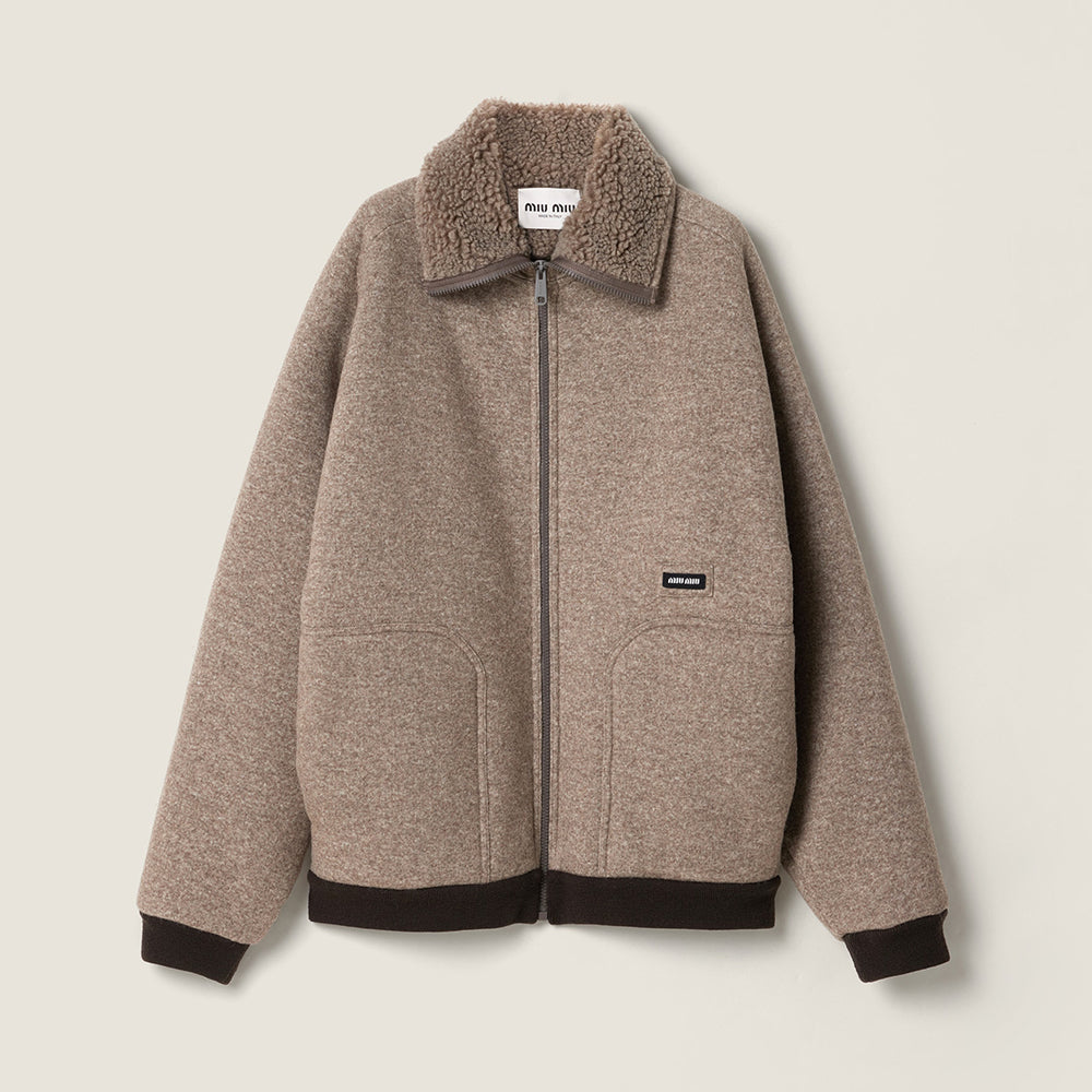MiuMiu Cord Cotton Fleece Zipper Blouson Jacket #334098