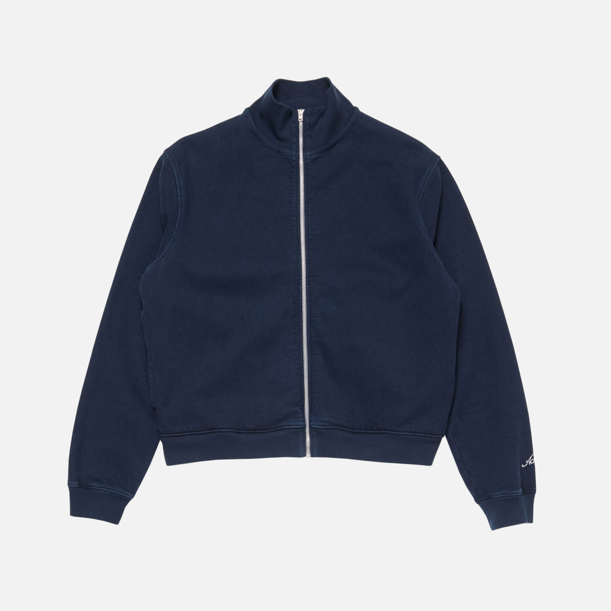 Acne Studios Women's And Men's Spring/fall Fashion Casual Solid Color Minimalist Logo Letter Embroidery Zipper Long Sleeve Sweatshirt Jacket #78317