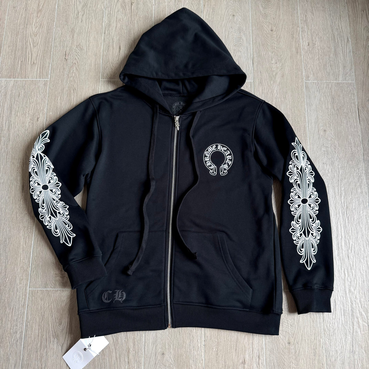 Chrome Hearts Side Floral Leg Pattern Hooded Sweatshirt Pants #375724