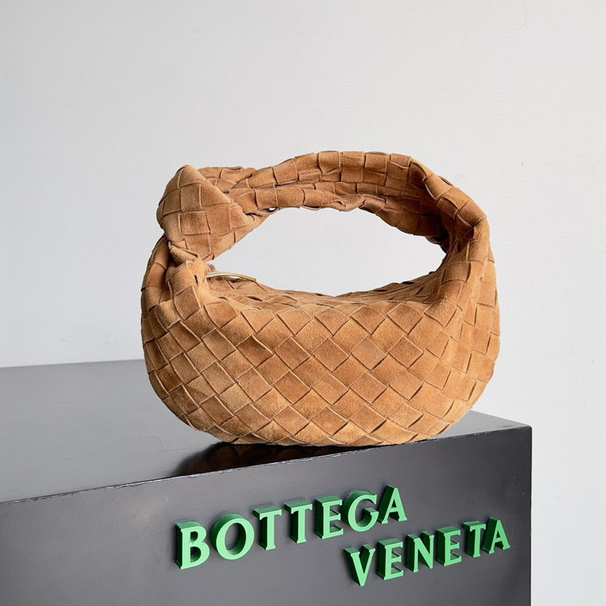 Bottega Veneta Women's Solid Color Fashion Woven Zipper Closure Suede Handbag Shoulder Bag #7694