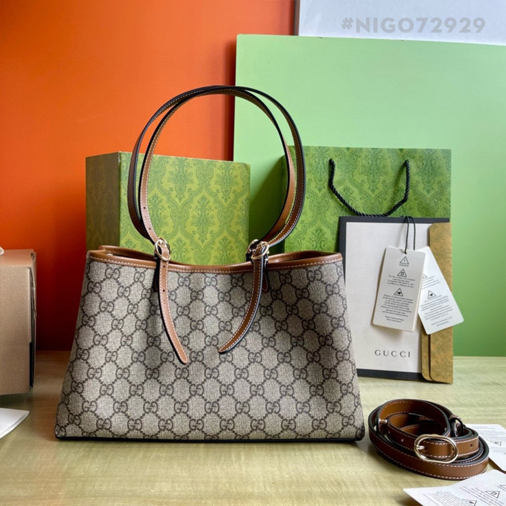 Gucci Women's Brown Monogrammed Printed Leather Quilted Canvas Shoulder Handbag Crossbody Bag Bags #72929