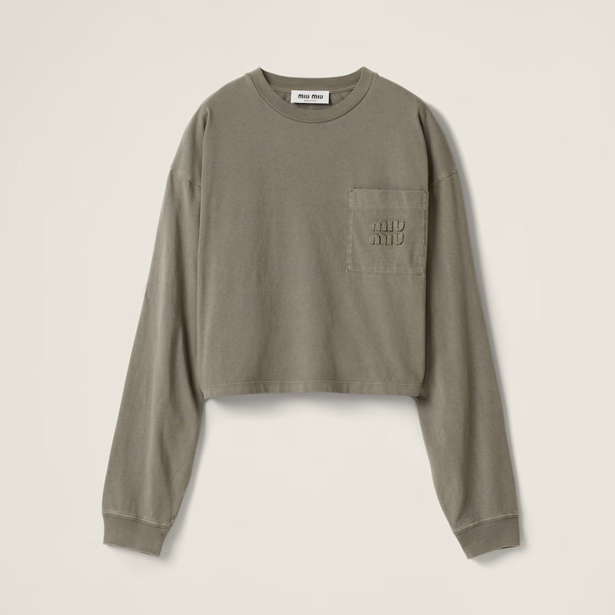 MiuMiu Women's Summer Jersey Knit Top Solid Color Round Neck Pullover Cotton Short Sleeve T-Shirt #81464