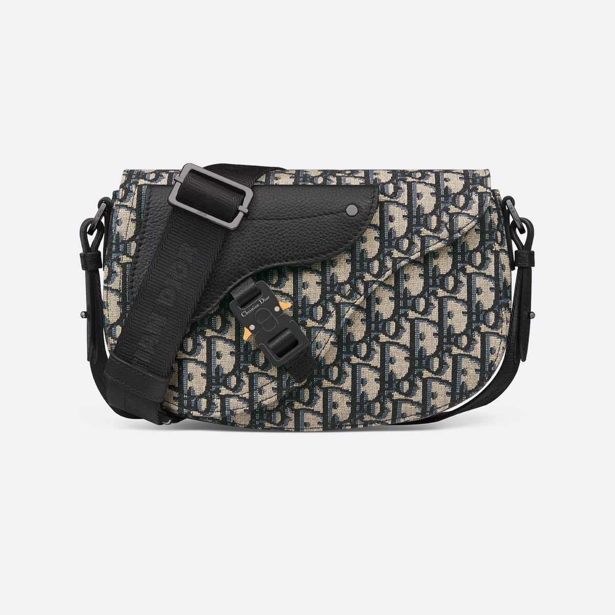 Dior Oblique Printed Saddle Messenger Bag Men's Lychee Cowhide Pattern Fashionable Temperament Crossbody Bags  #71388