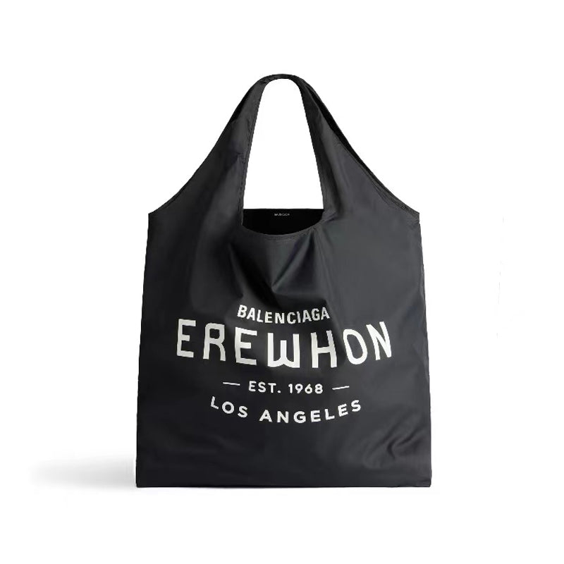 Balenciaga Men's Black Letter Logo Nylon Tote Bag Shopper Tote Handbags Bags #98919