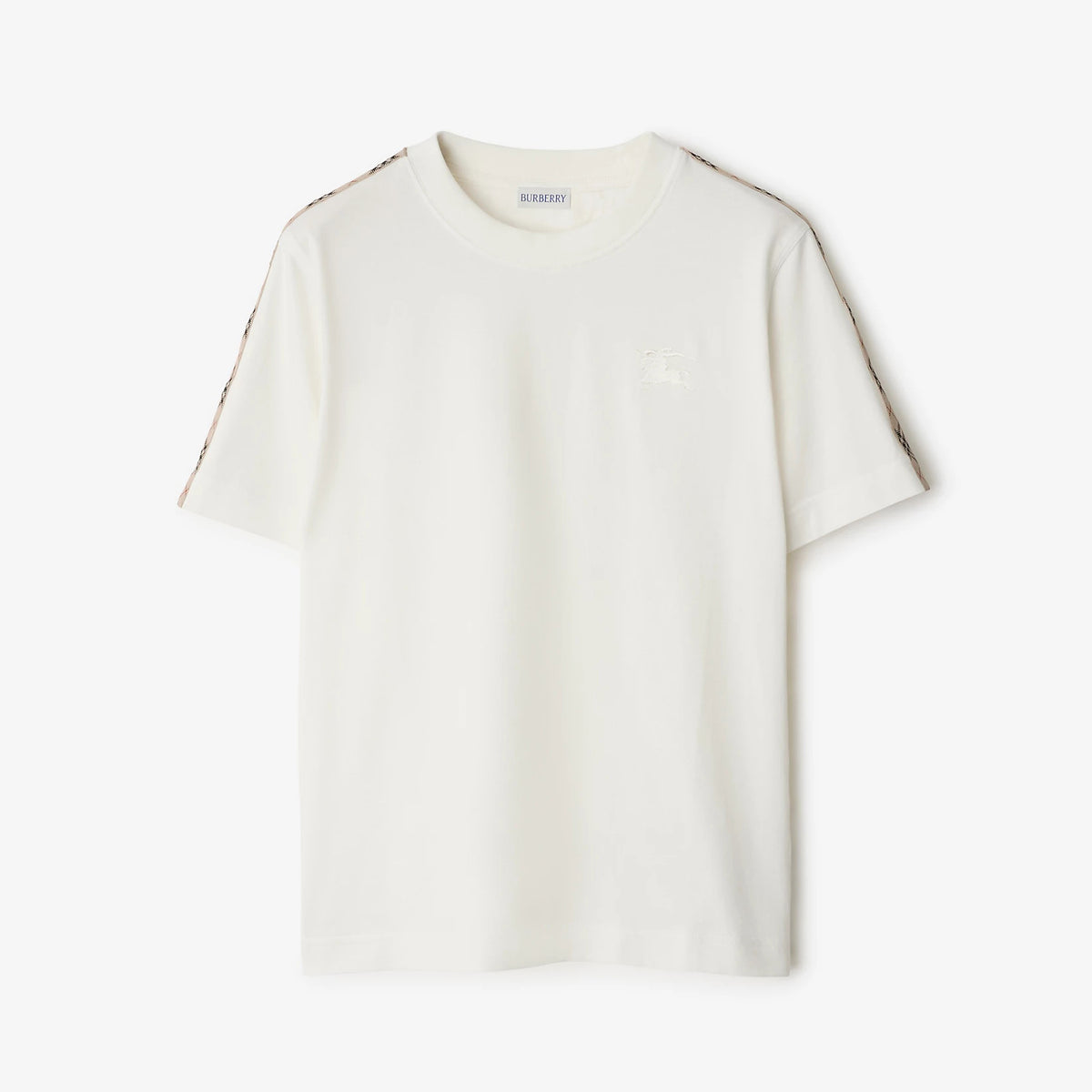 Burberry Women's Summer War Horse Embroidery Check Print Short Sleeve Round Neck T-Shirt #76382