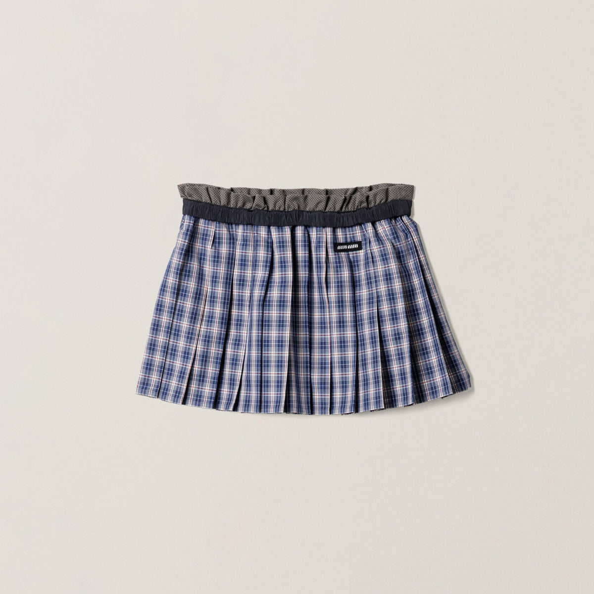 MiuMiu Women's Classic Fashionable Casual Plaid Pleated Elastic Mini Skirt Suitable For Summer Wear #78215