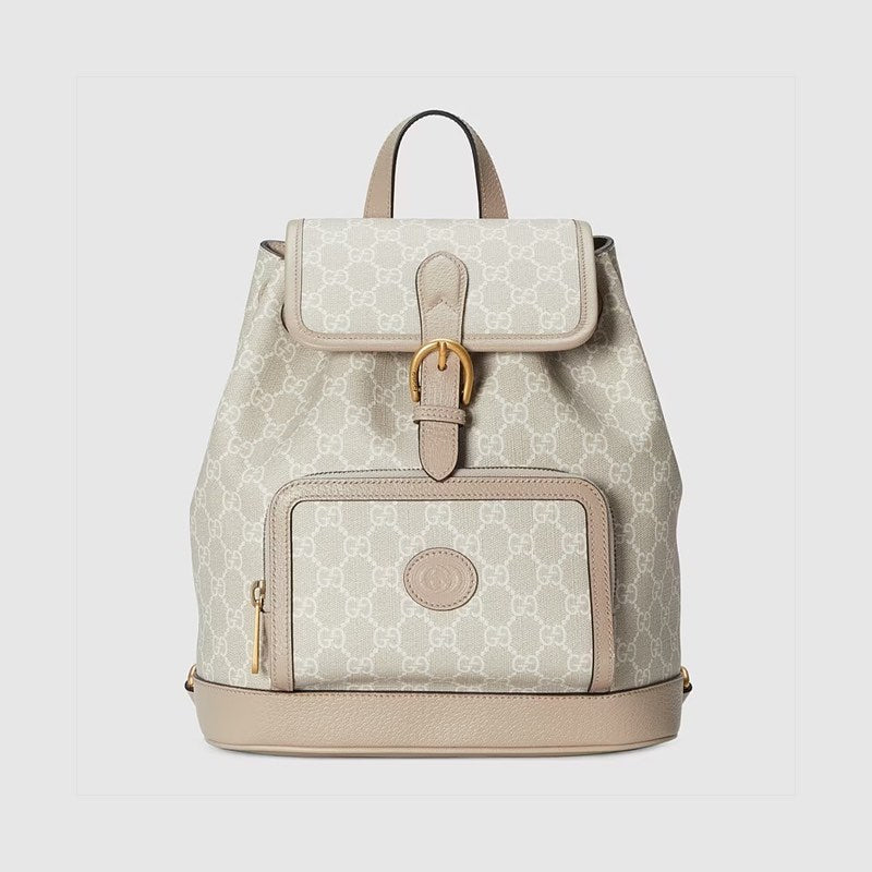 GUCCI Neutral Leather Backpack Bag Bags #54279