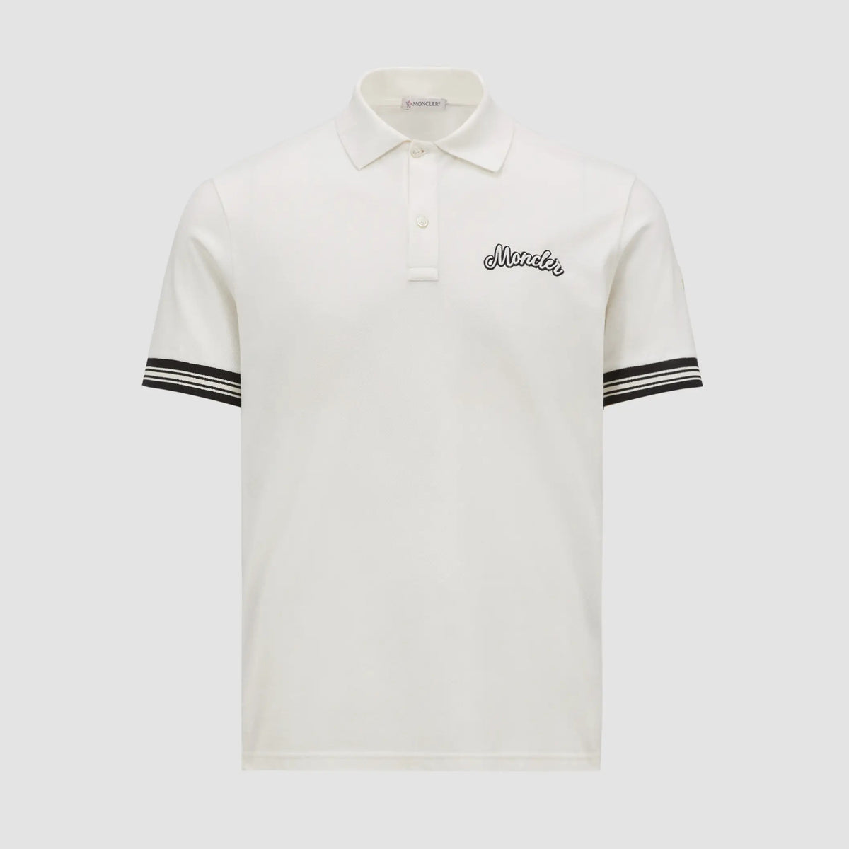 Moncler Men's Summer Embroidered Letter Print Polo Neck Solid Color Short Sleeve T-Shirt #75655