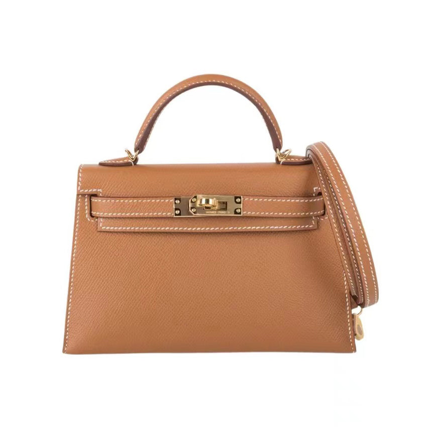 Hermes Solid Color Handbag Temperament Metal Buckle Kelly Bag Accessories #99829