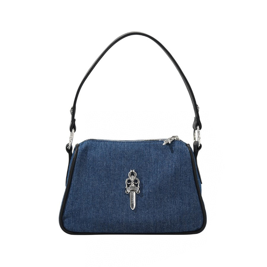 Chrome Hearts Women's Solid Color 925 Silver Accessories Cowboy Leather Tote Underarm Bag Bags #98676
