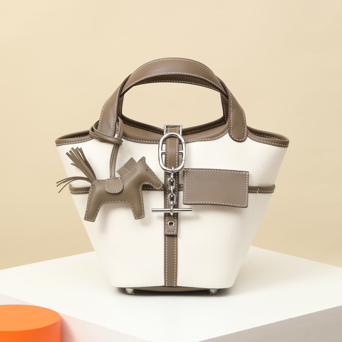 Hermes Picotin Lock Cargo 18 Women Colorblocking Silver Buckle Calfskin Vegetable Basket Bucket Bag Tote Handbag Bags #73684