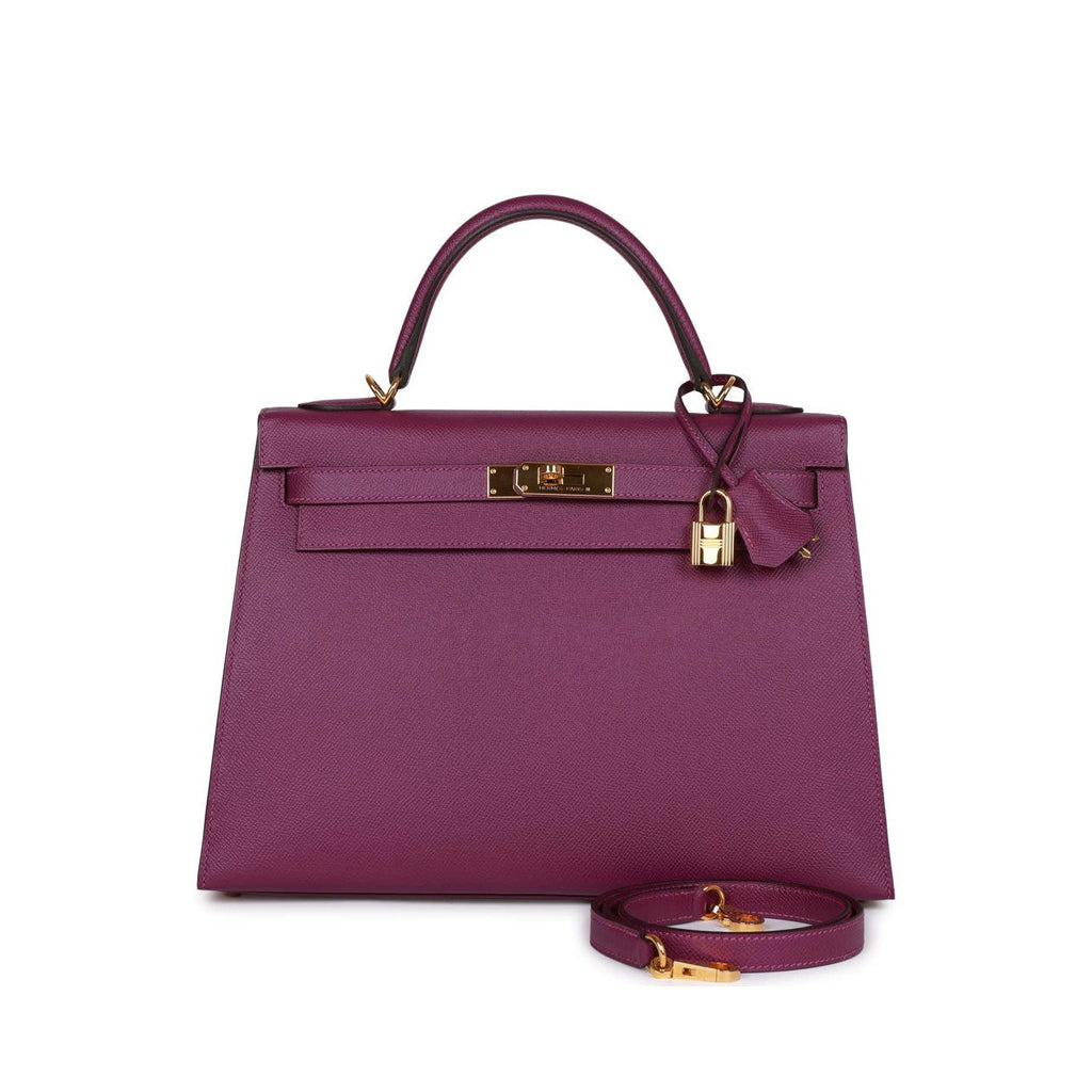 Hermes Kelly  Leather Rose Red Shoulder Bag Handheld #58137