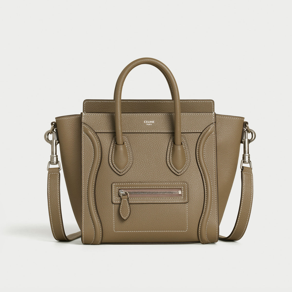 Celine Luggage Nano Women's Solid Color Smiley Bag Classic Cowhide Leather Tote Shoulder Bags #73526