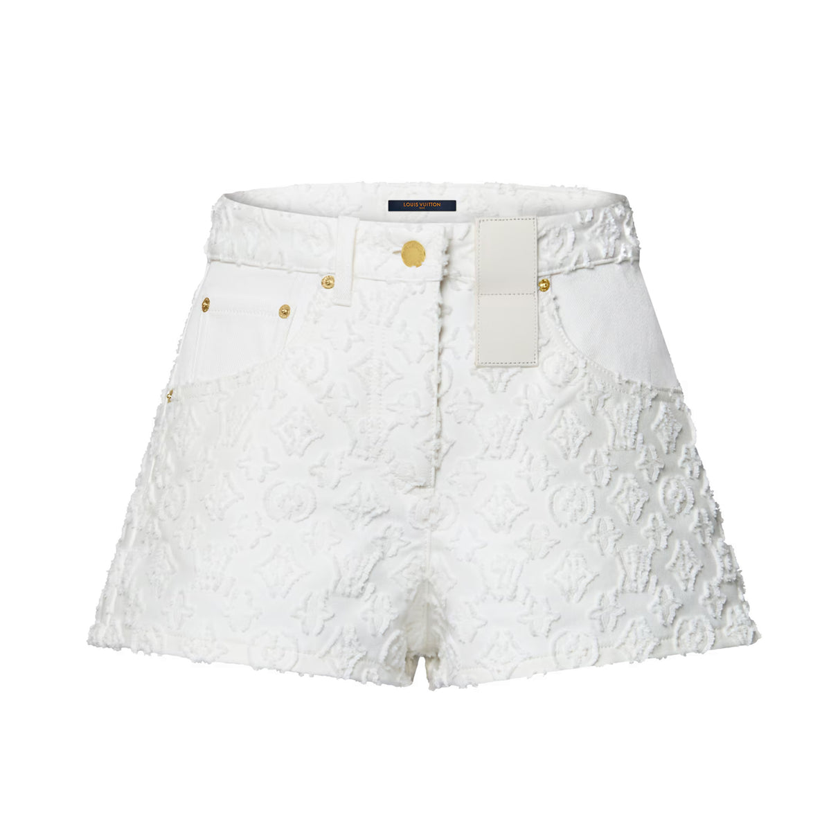 Louis Vuitton Women's Summer Solid Color Cut-Out Cotton Denim Shorts #77685