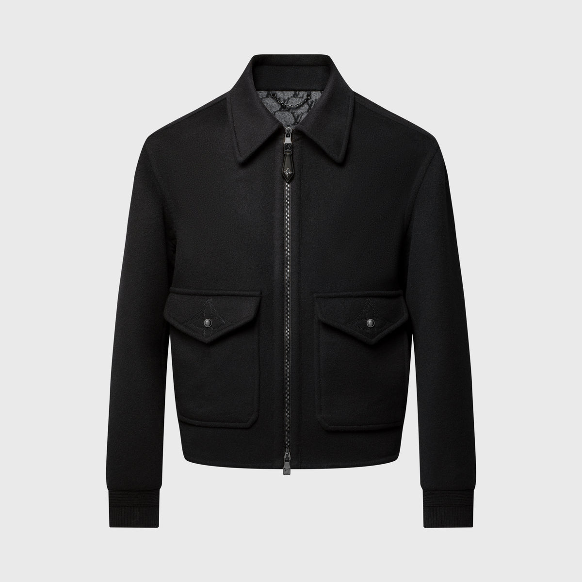 Louis Vuitton Men's Fall/Winter Fashion Casual Solid Color Lapel Zipper Double Faced Waist Tuck Wool Jacket #78932