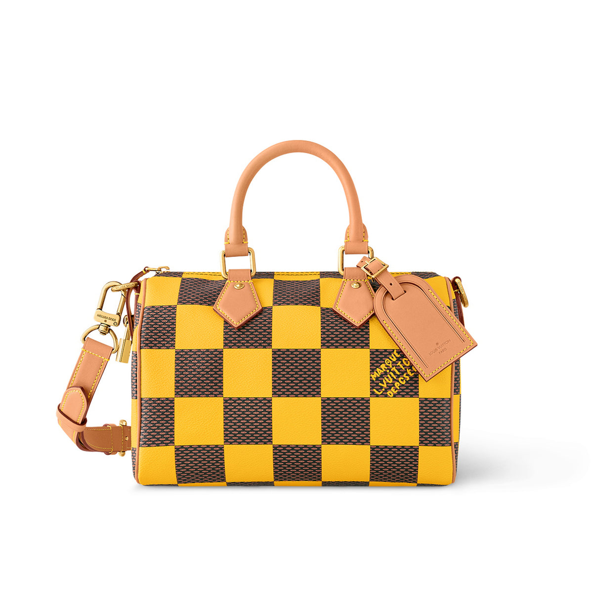 Louis Vuitton Men's Speedy Bandouli¨¨re 25 Classic Old Flower Adjustable Removable Strap Leather Shoulder Crossbody Handbag Bag Bags #99485