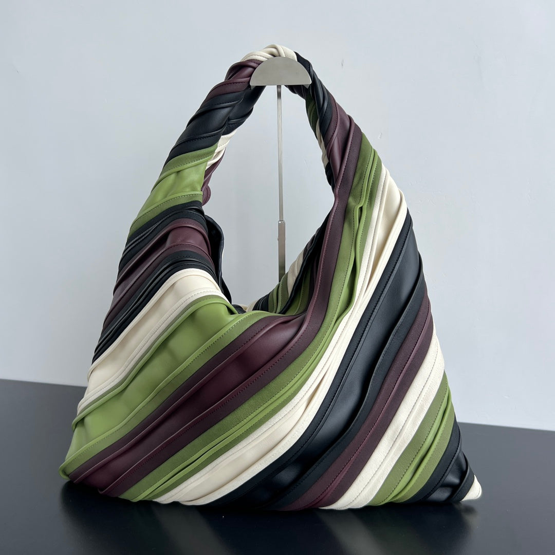 Bottega Veneta Women's Fashion Striped Leather Colorblocking Bags Casual Large Capacity Tote Bags 786193V43C18570 Ngvp #9267