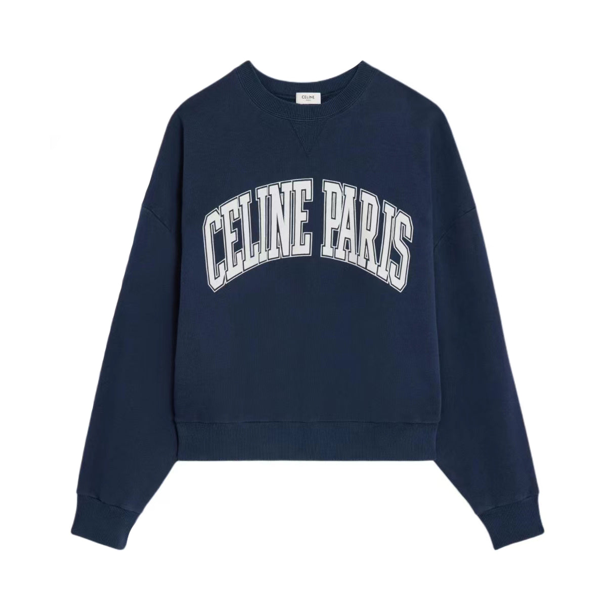 Celine Women's Fall/winter Fashion Casual Oversized Solid Color Crewneck Pullover Sweatshirt With Flocked Letter Print Sweatshirt #78457