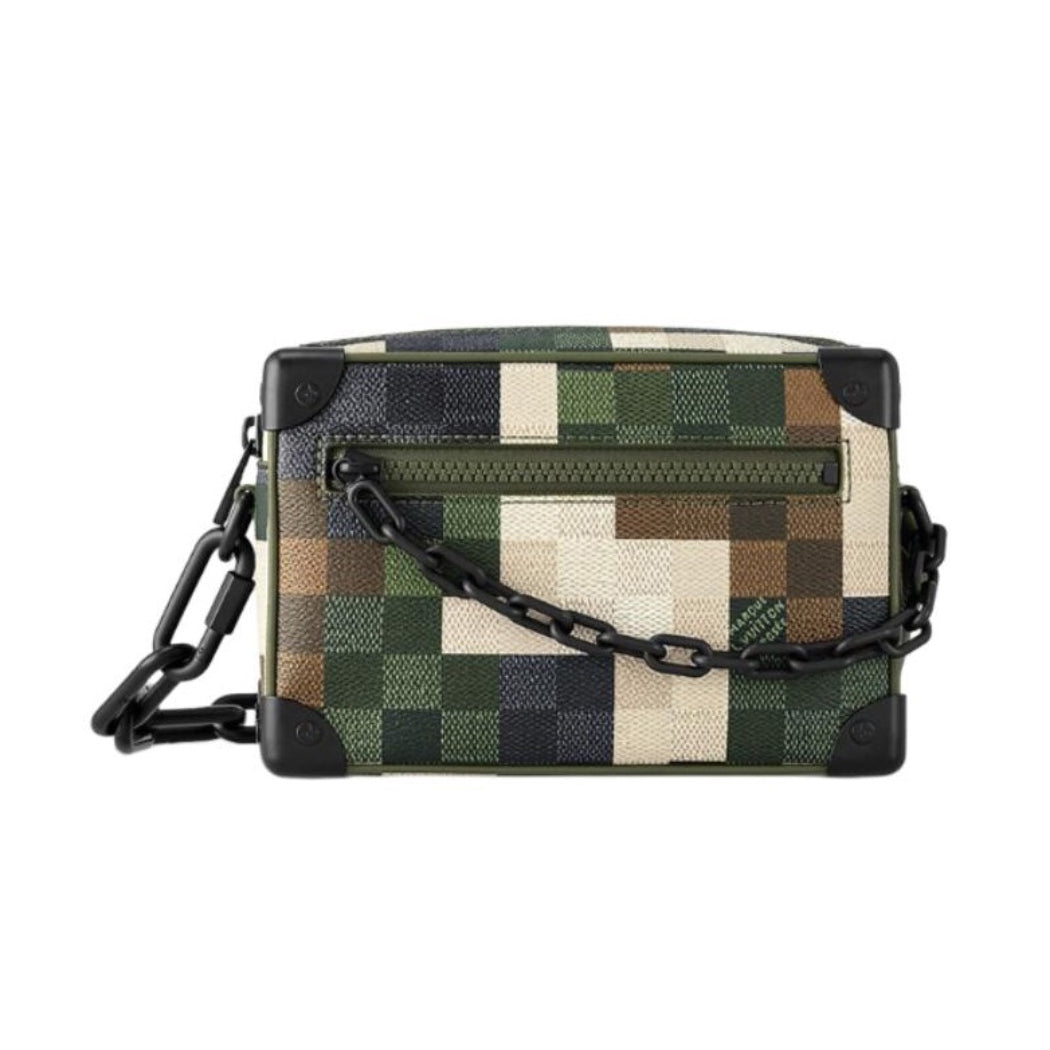 Louis Vuitton Men's Green Camouflage Zip Adjustable Shoulder Strap Chain Leather Shoulder Crossbody Bag Bags #97764