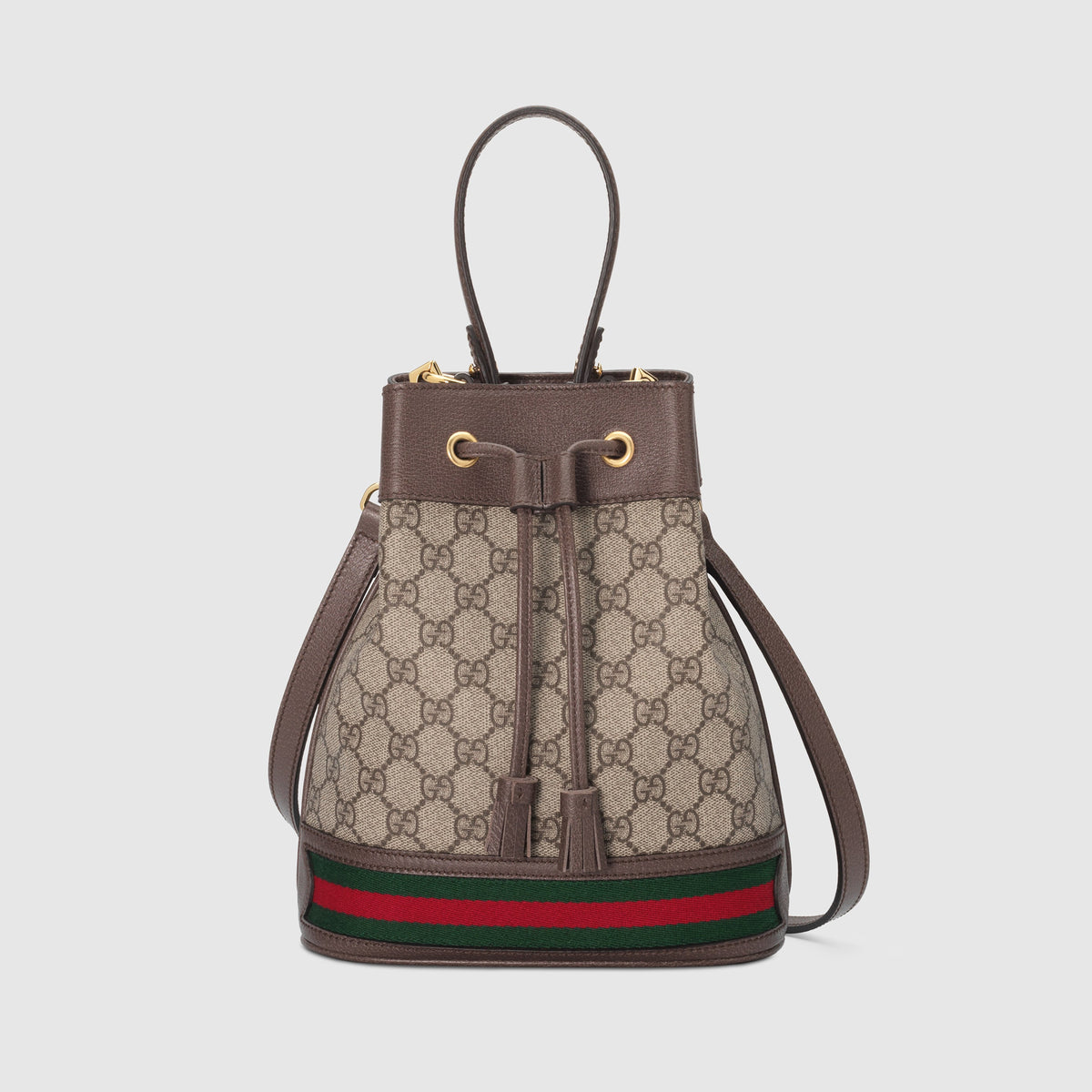 Gucci Ophidia Leather Panel Canvas Printed Portable Bucket Bag #21963
