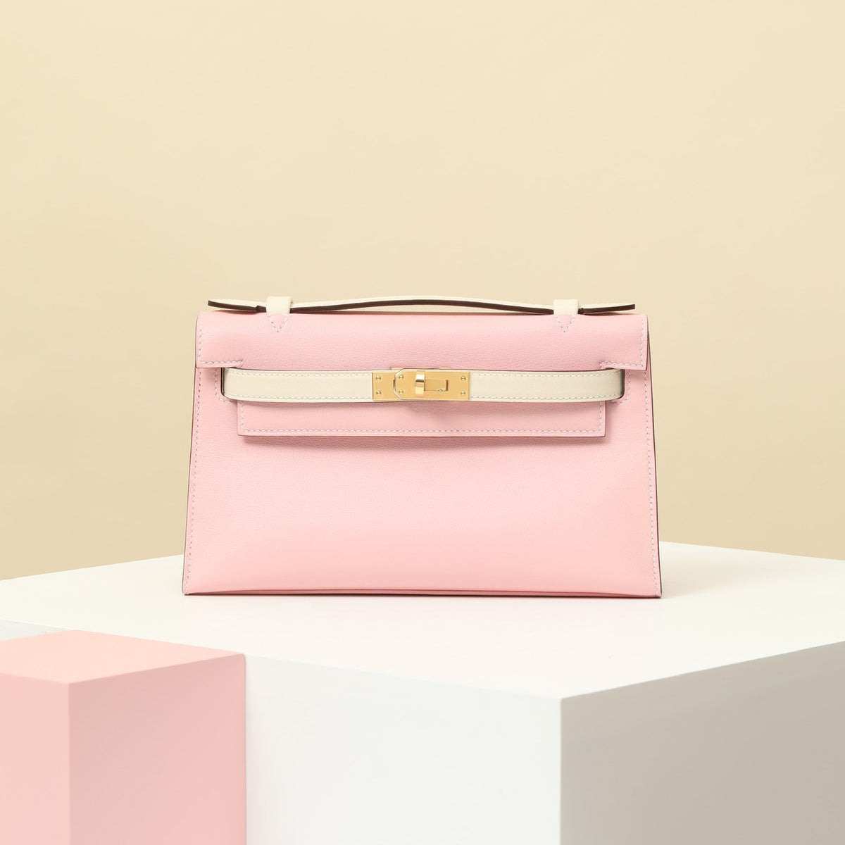 Hermes Women Pure Color Metal Buckle Cowhide Handbag Bag Bags #73649