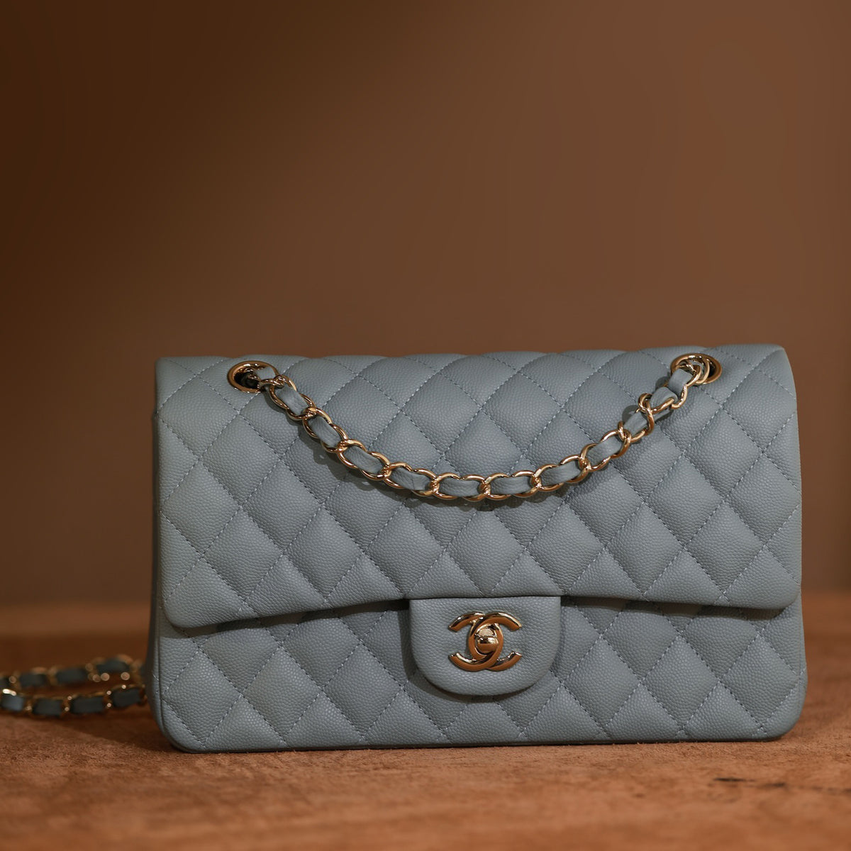 Chanel Classic Flap Mlin Diamond Chain Crossbody Bag #21814