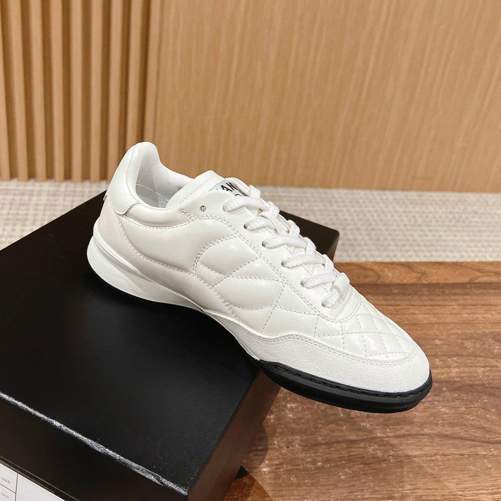 Chanel Women's Solid Color Flat Round Toe Lace Up Low Top Casual Sneakers Shoes #74922