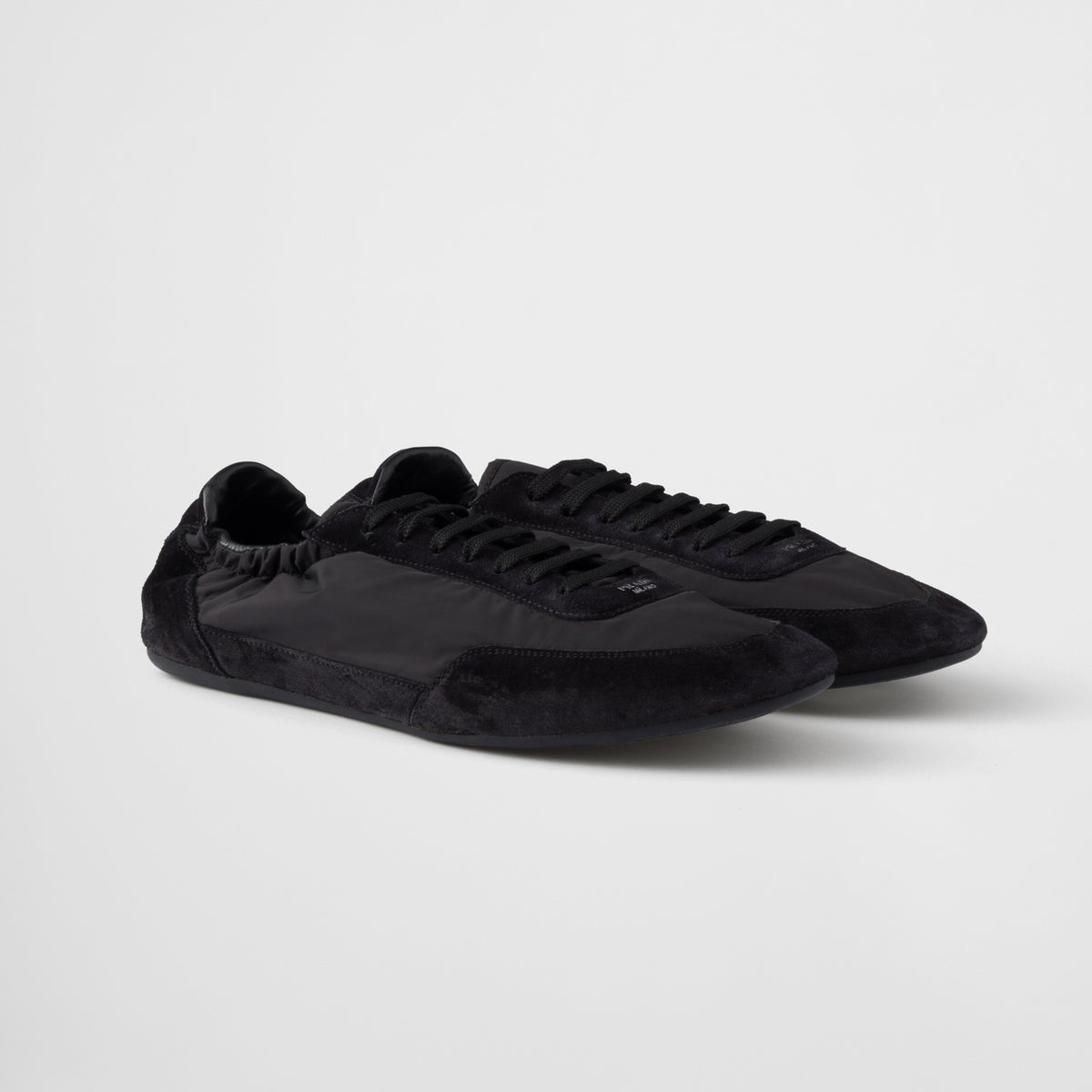 Prada Men's And Women's Spring/fall Fashion Classic Round Toe Lace Up Solid Color Leather Low Top Flat Sneakers Shoes #79215