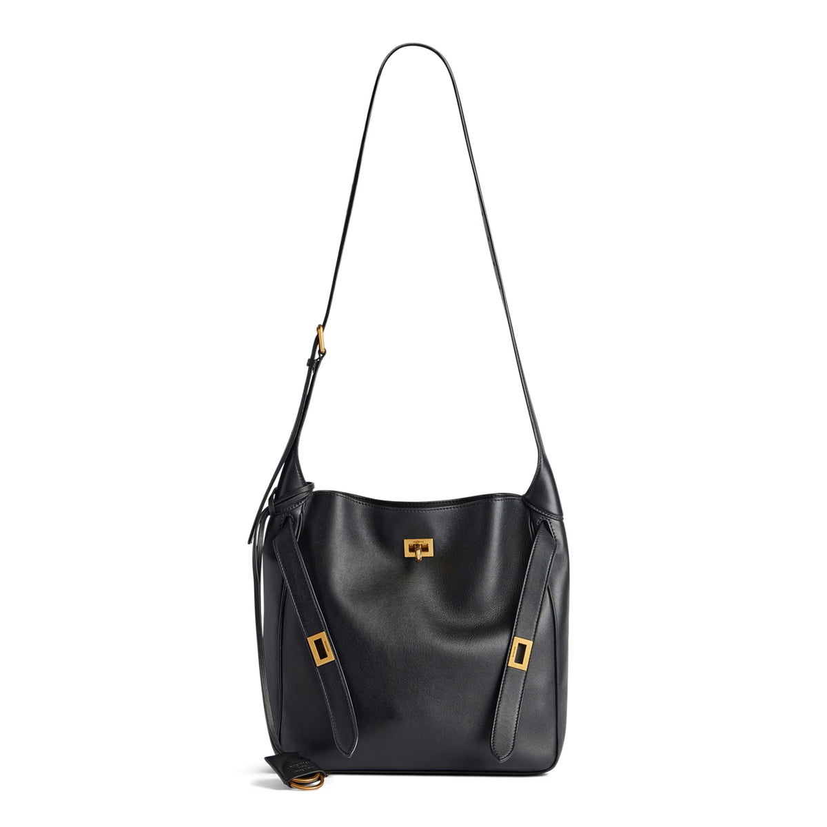 Balenciaga Women's Black BEL AIR Small HOBO Bags Leather Casual Tote Shoulder Bags 8110182ABAV1000 Ngvp #9834